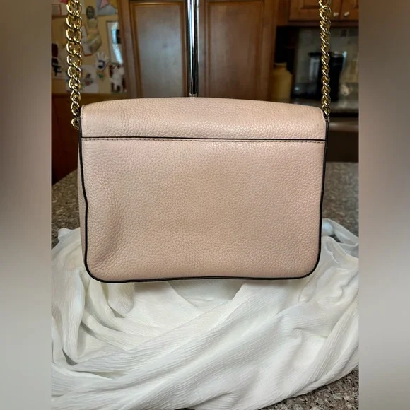 Michael Michael Kors Leather Crossbody color pinkish beige. 9”W x 7”H x 2 1/2”D - Picture 3 of 14